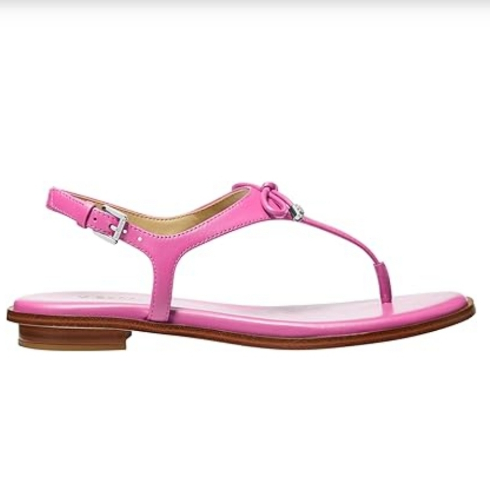 New MICHAEL Michael Kors Nori Leather T-Strap Sandal Sz 7.5 - Picture 5 of 10